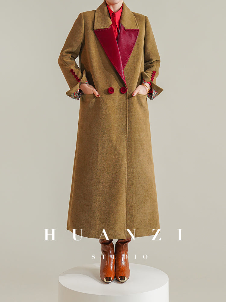 Huanzi non-ironing technology short retro fur coat mid-length windbreaker suit jacket- Nina