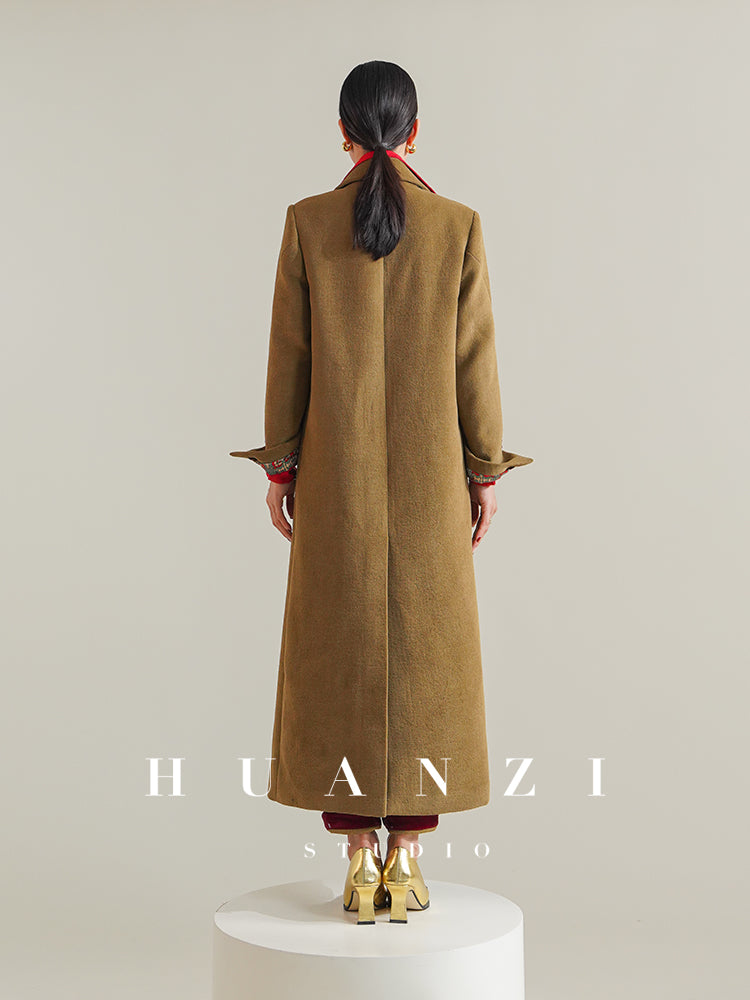 Huanzi non-ironing technology short retro fur coat mid-length windbreaker suit jacket- Nina