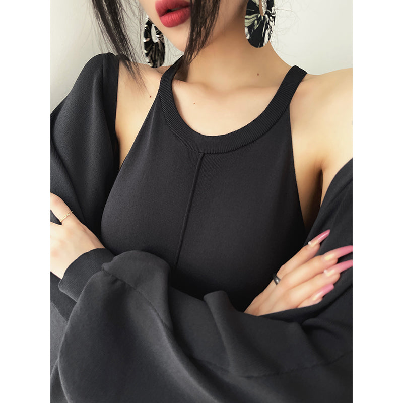 Aconiconi| Knitted dress suit + classic shawl versatile cardigan - Paris