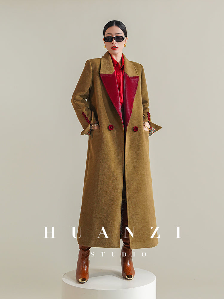 Huanzi non-ironing technology short retro fur coat mid-length windbreaker suit jacket- Nina