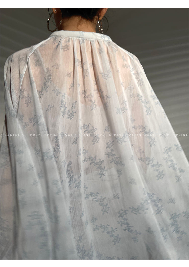 Aconiconi|Light Cloud Creamy Gentle French 2 Piece Tops and Skirts suit - Cloud
