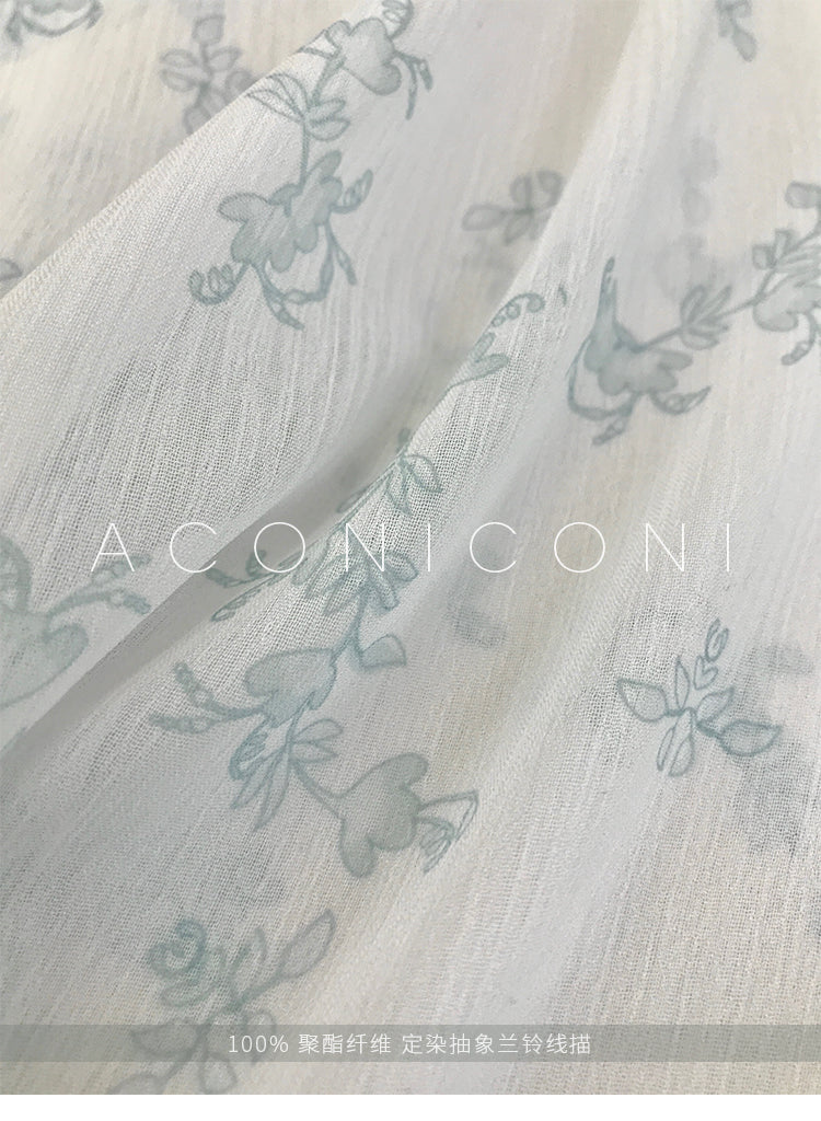 Aconiconi|Light Cloud Creamy Gentle French 2 Piece Tops and Skirts suit - Cloud