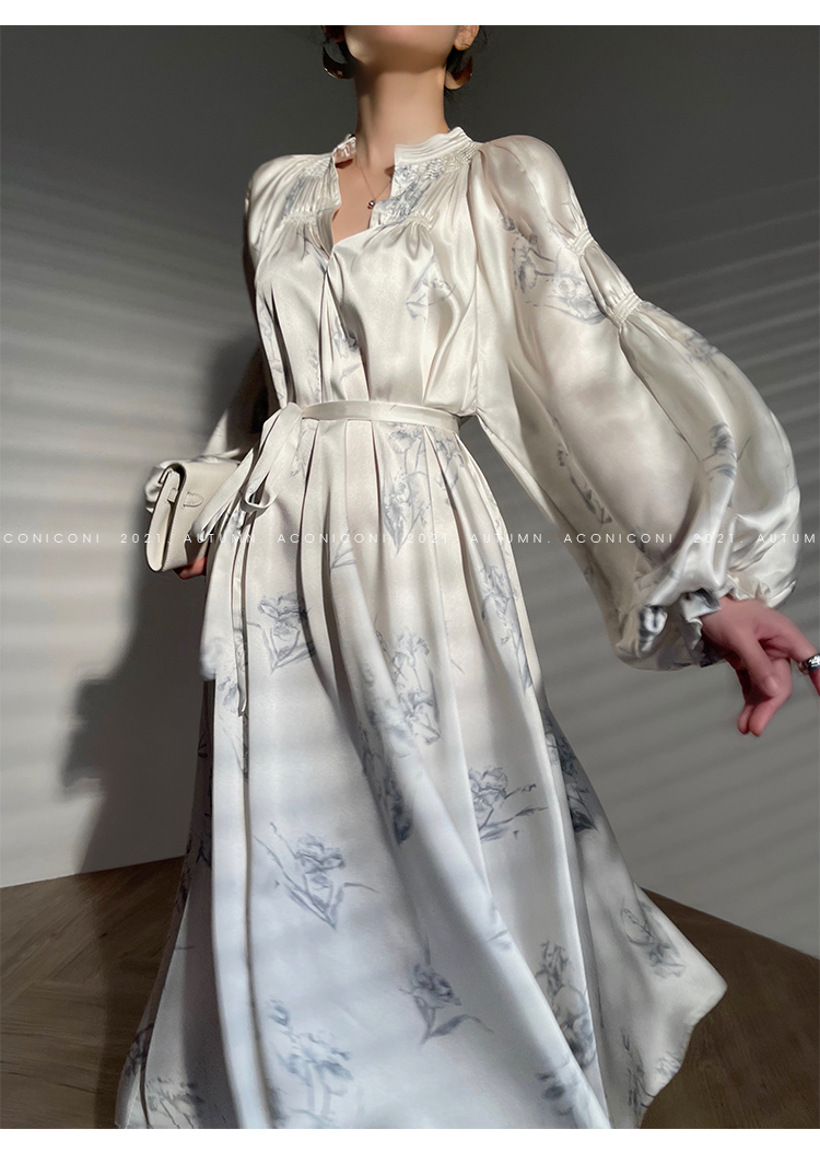 Aconiconi|dyed imitation silk loose romantic dress - Nagamachi
