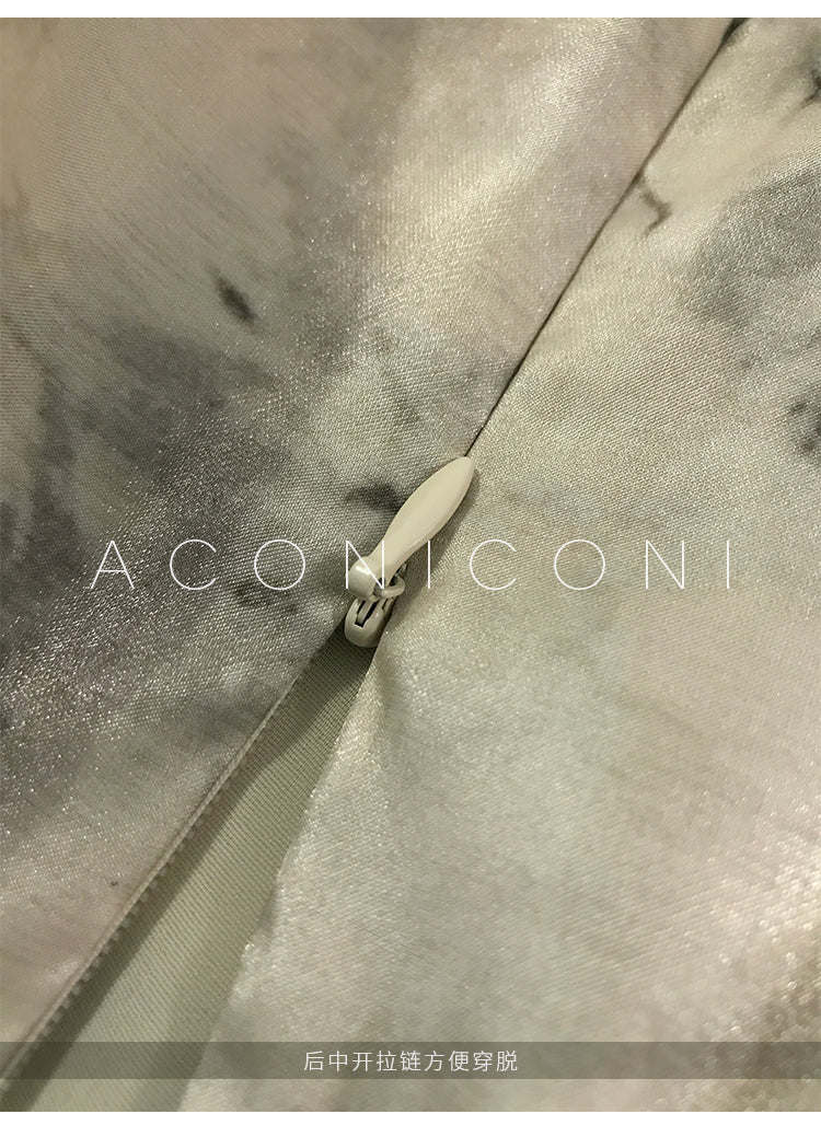 Aconiconi|French Print Goddess Sleeveless Long Dress - Garden of Thorns