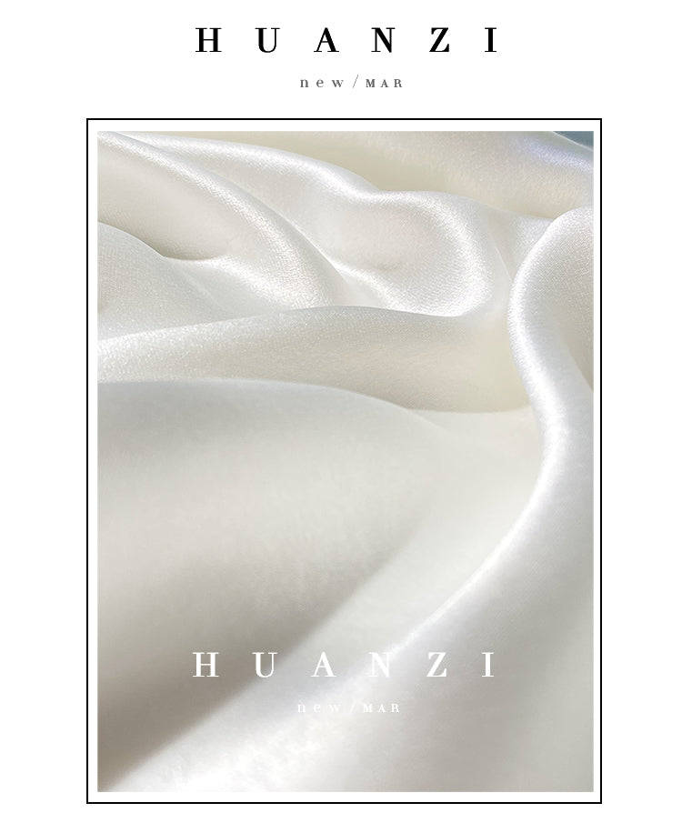 Huanzi custom high-end designer Japanese silky tri-acetic acid regular high waist minimalist skirt - Tuabo