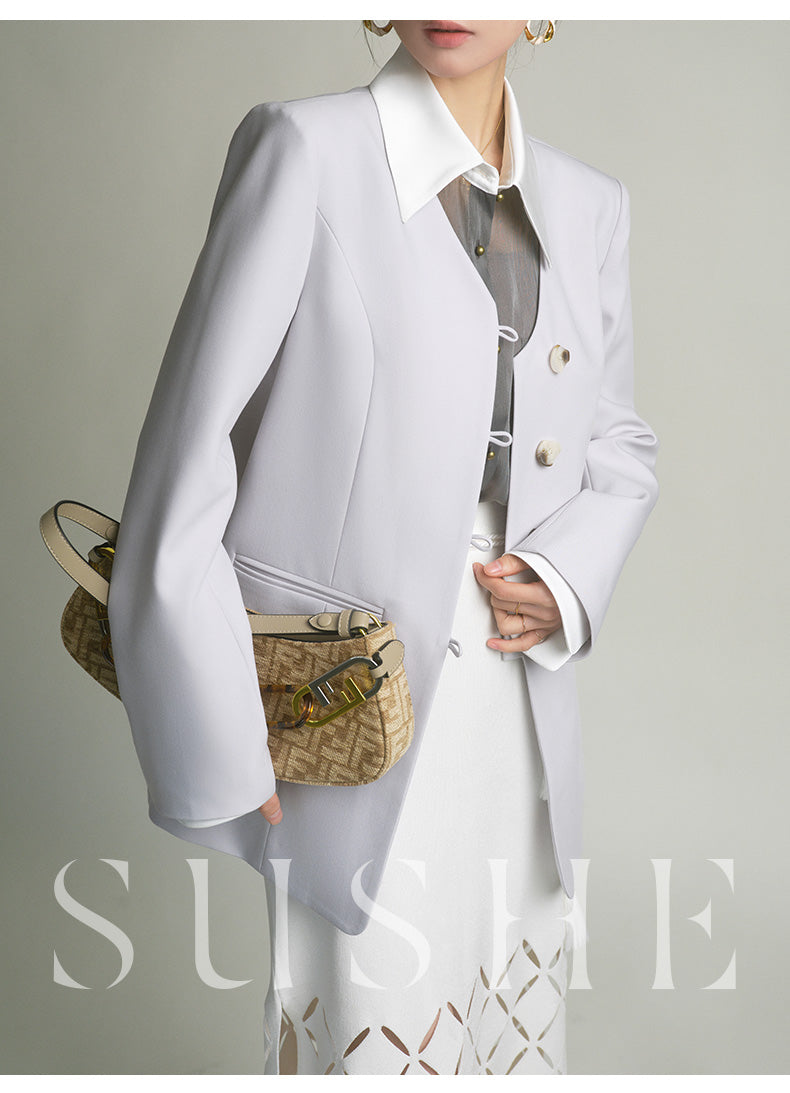 High end coconut cream white cut out knitted pencil Spring white skirt - Lalu
