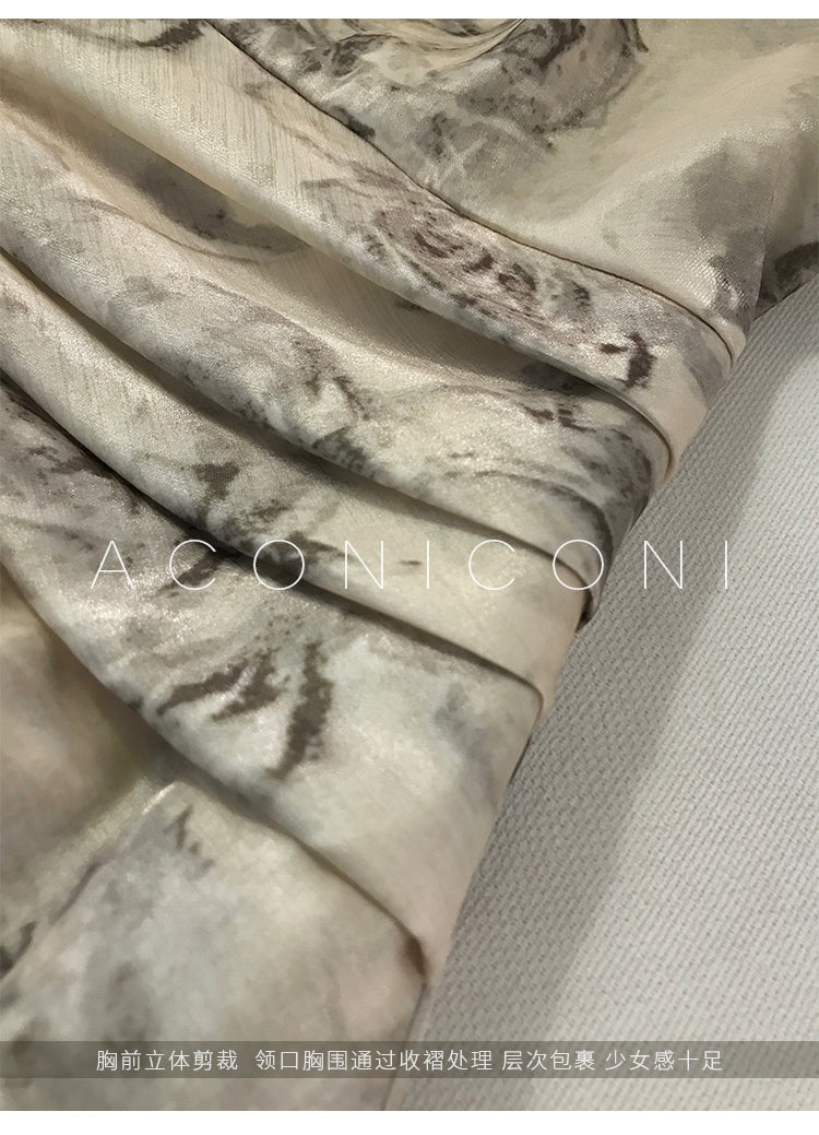 Aconiconi|French Print Goddess Sleeveless Long Dress - Garden of Thorns