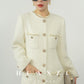 Huanzi new detachable acetate leader wool tweed small fragrance wind coat dress- Ray
