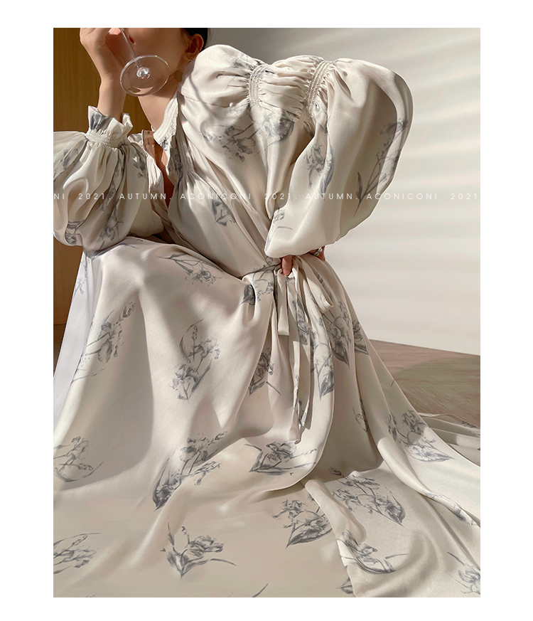 Aconiconi|dyed imitation silk loose romantic dress - Nagamachi