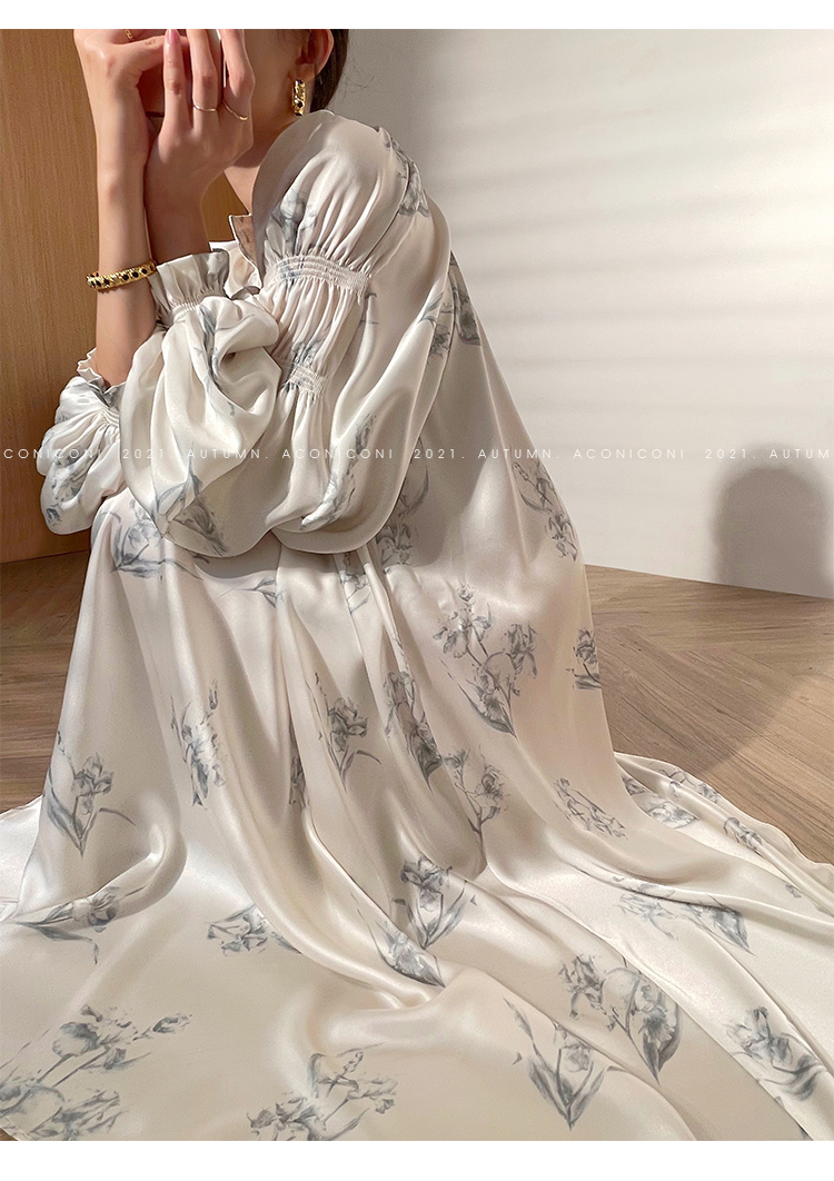 Aconiconi|dyed imitation silk loose romantic dress - Nagamachi