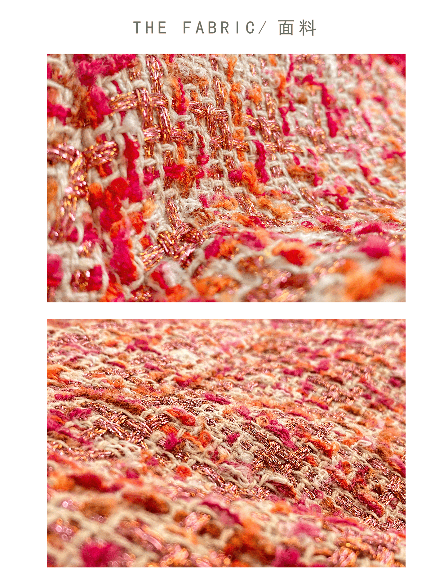 Huanzi custom 2022 autumn and winter new high-definition handmade red tweed temperament lady style small fragrant wind jacket female