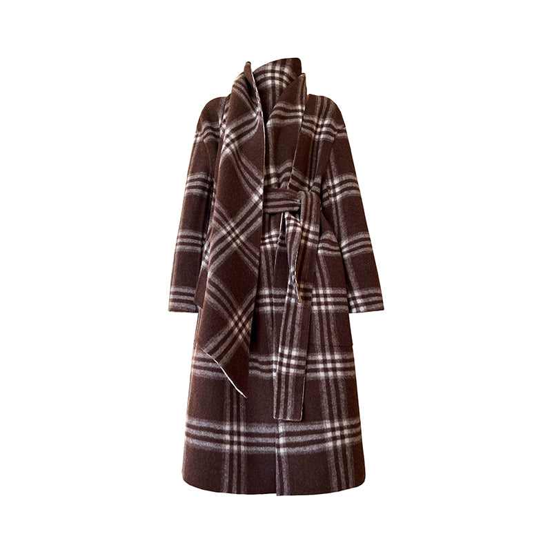 Aconiconi| Double-sided tweed plaid winter coat jacket - Poems of the North Island