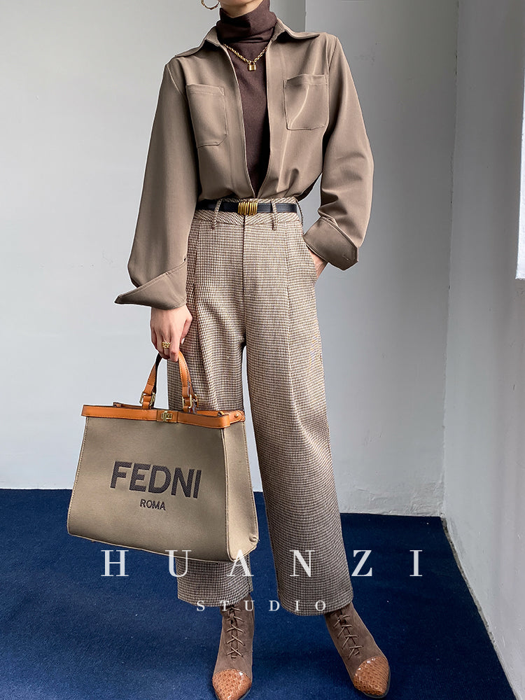 Huanzi custom high end quality shirts professional iron-free pullover loose retro shirt - Tiblw
