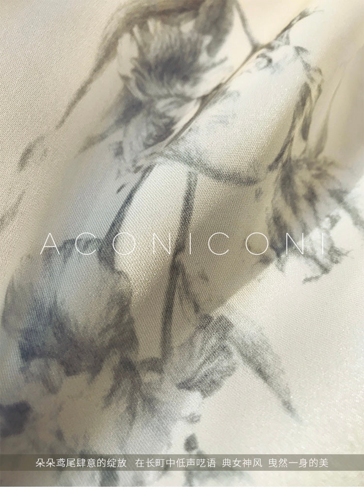 Aconiconi|dyed imitation silk loose romantic dress - Nagamachi