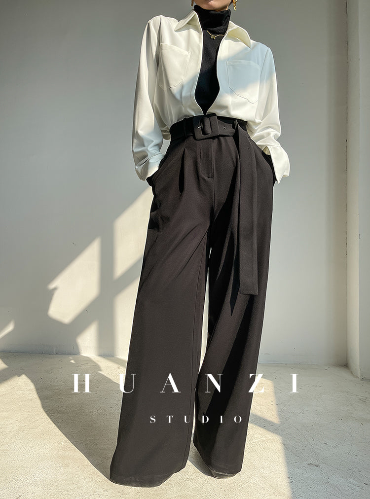 Huanzi custom high end quality shirts professional iron-free pullover loose retro shirt - Tiblw