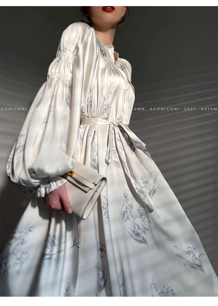 Aconiconi|dyed imitation silk loose romantic dress - Nagamachi