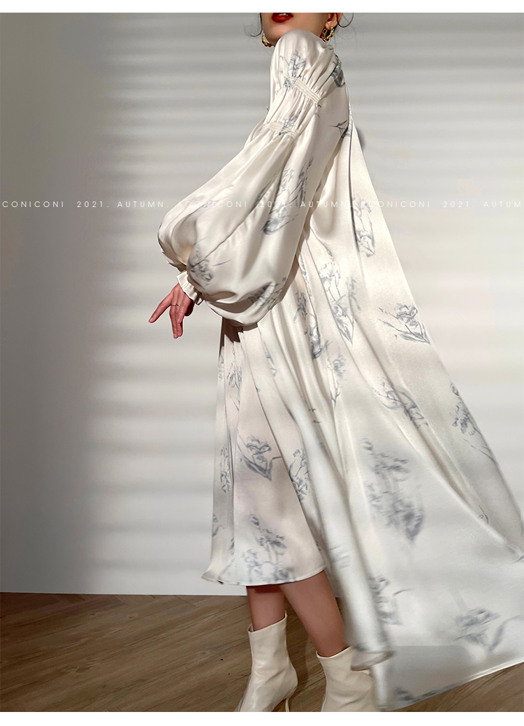 Aconiconi|dyed imitation silk loose romantic dress - Nagamachi