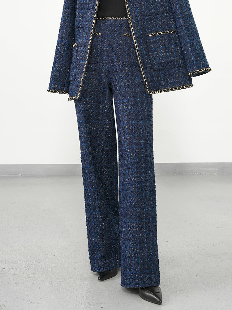 Huanzi new collection-level high-definition small fragrant wind jacket female plaid suit with a complete set- Bibi