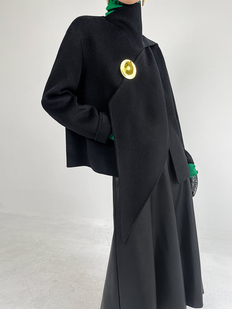 Double-sided wool autumn winter short cashmere coat - Lioew