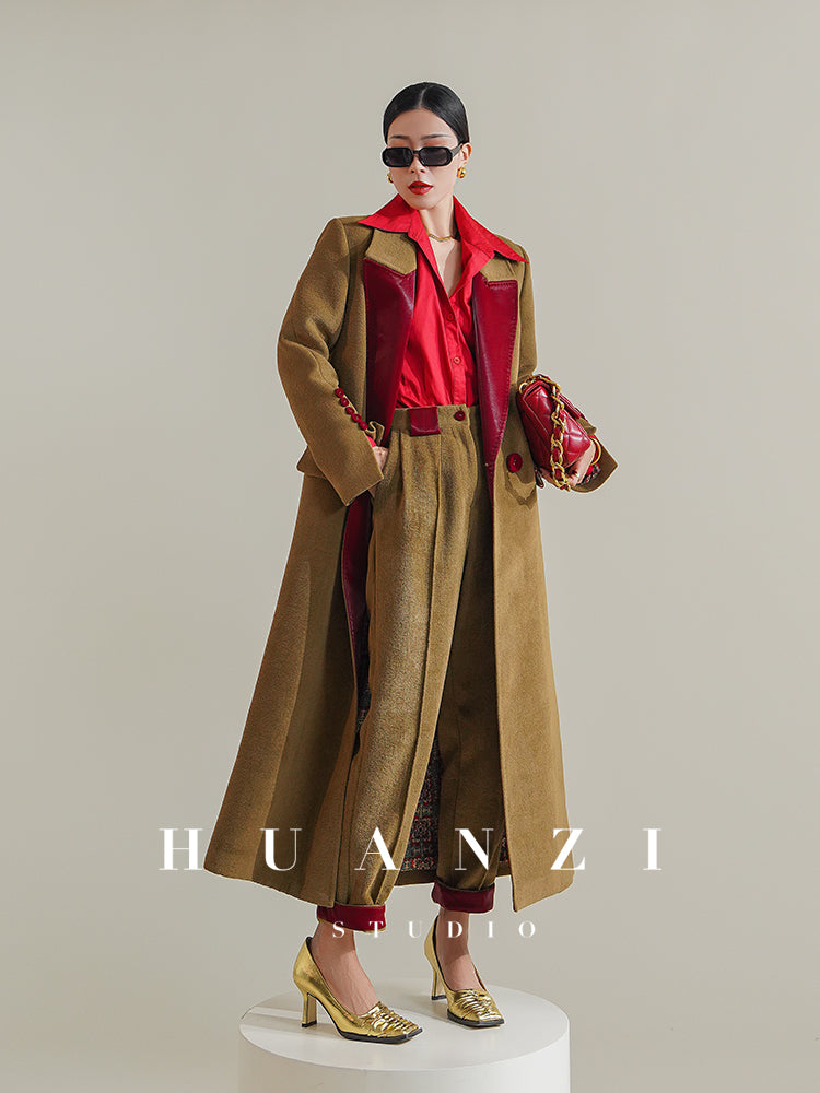 Huanzi non-ironing technology short retro fur coat mid-length windbreaker suit jacket- Nina