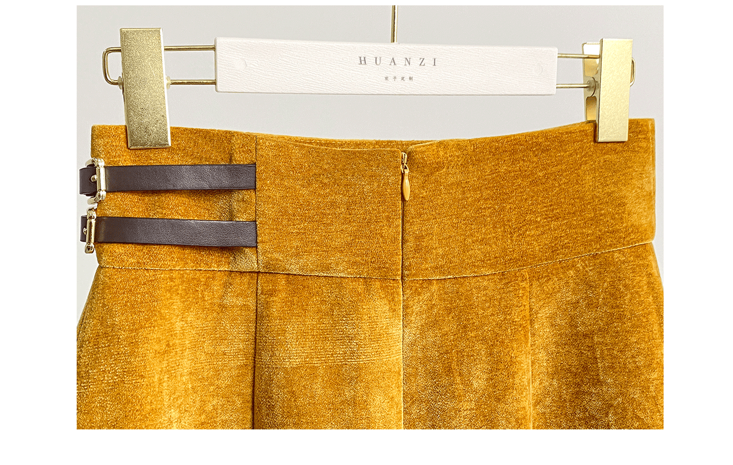 Huanzi new French velvet fashionable high waist slim and small slit skirt female- Elvin