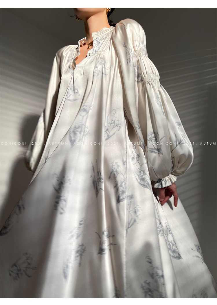 Aconiconi|dyed imitation silk loose romantic dress - Nagamachi