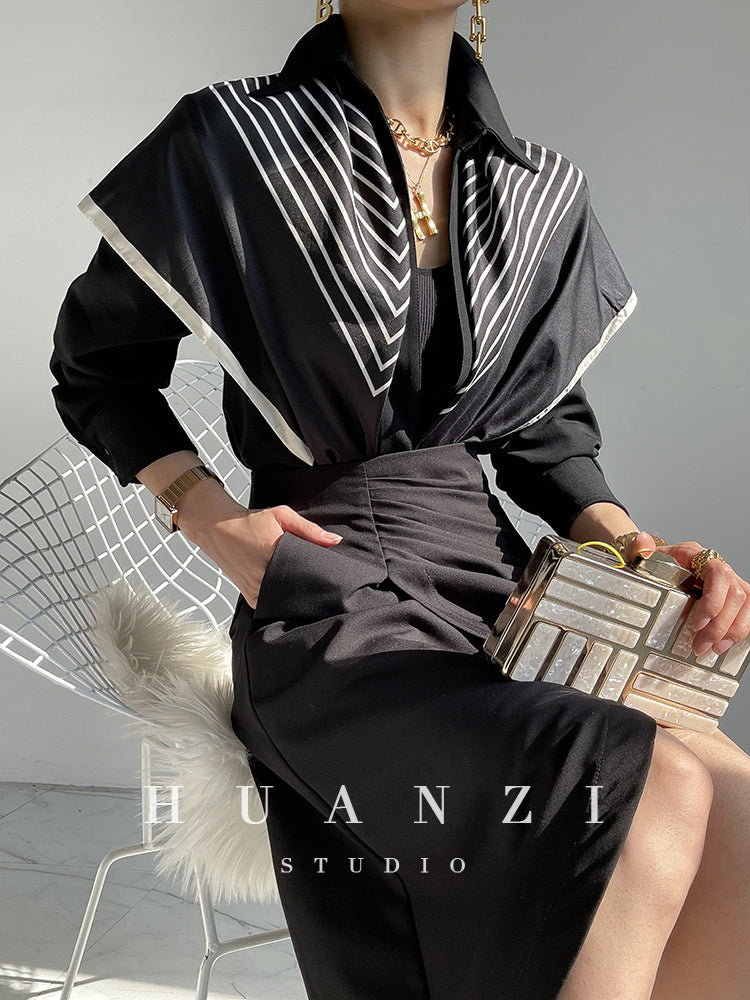 Huanzi custom high end quality shirts professional iron-free pullover loose retro shirt - Tiblw