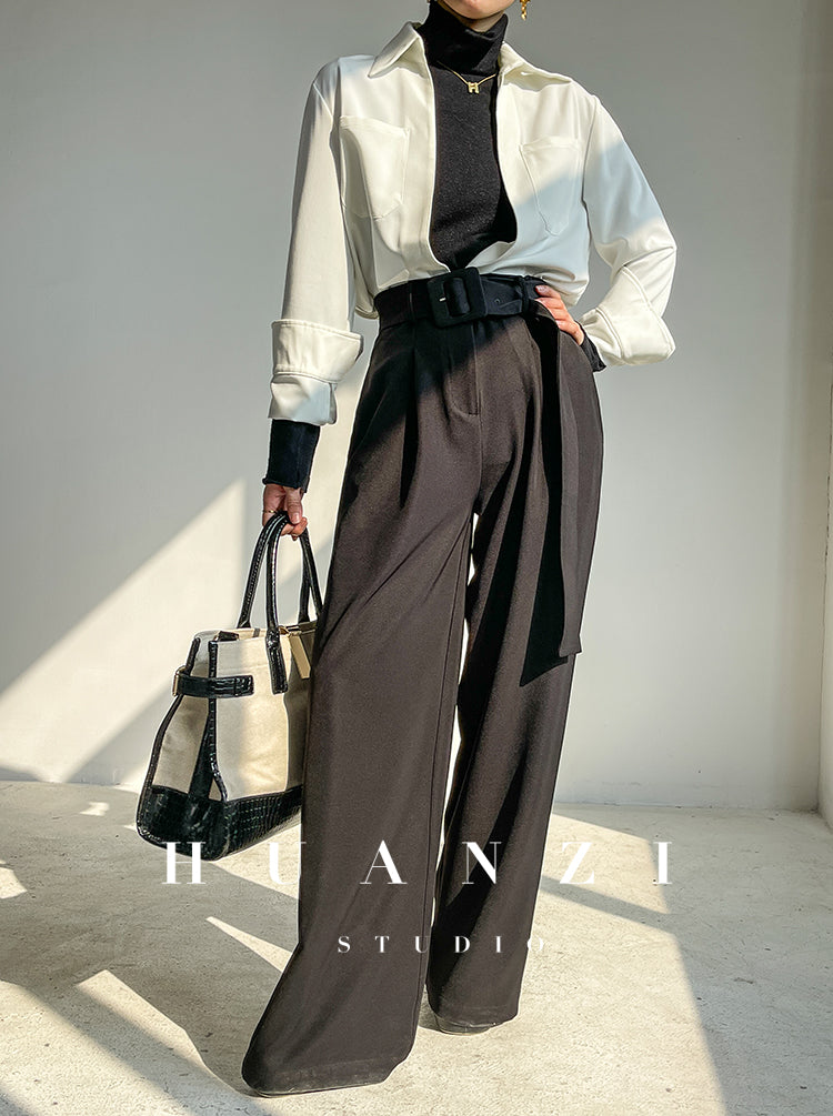 Huanzi custom high end quality shirts professional iron-free pullover loose retro shirt - Tiblw