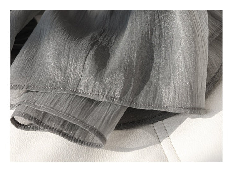 SUSHE 2023 early spring gray retro loose shirt - Cariyt