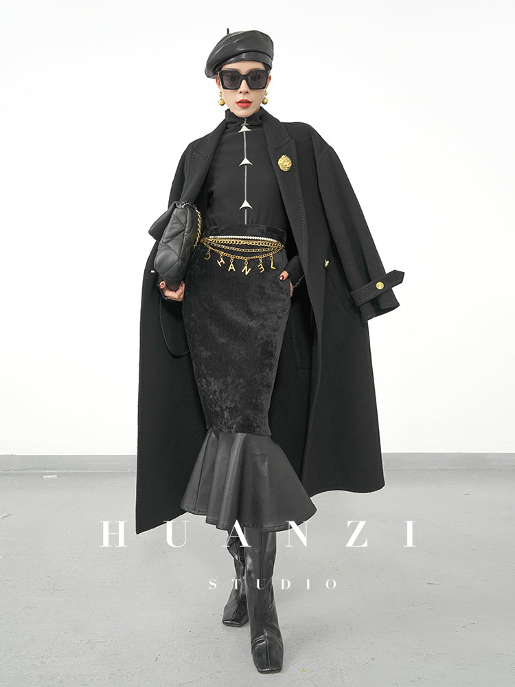 Huanzi new French elegant high waist thin and small fishtail skirt skirt female- Livia