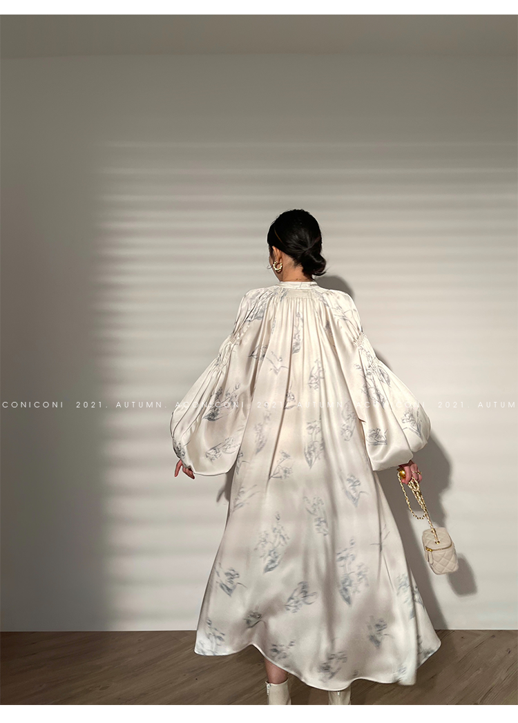 Aconiconi|dyed imitation silk loose romantic dress - Nagamachi