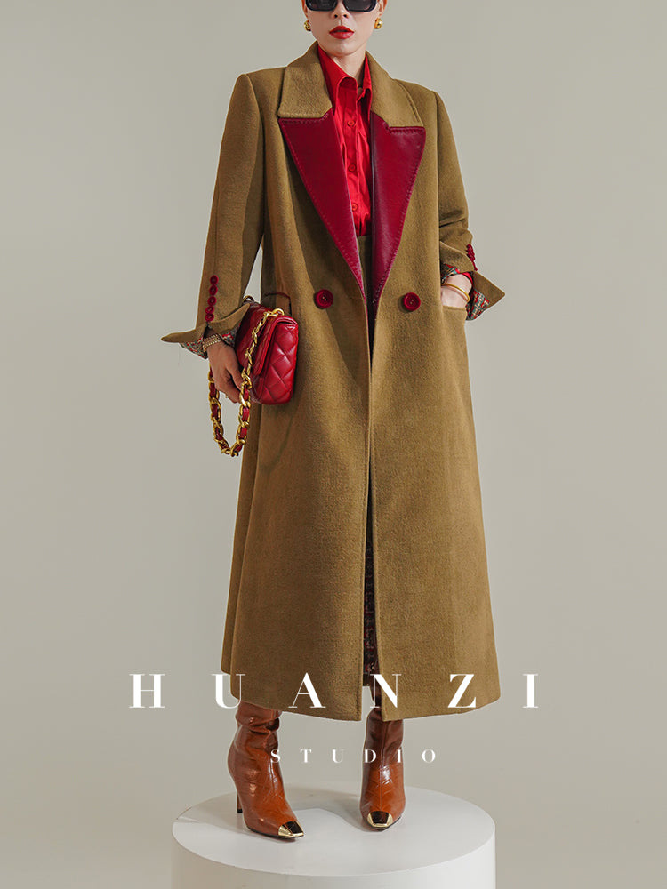 Huanzi non-ironing technology short retro fur coat mid-length windbreaker suit jacket- Nina