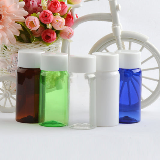 75ml round shoulder bottle PET plastic double-layer screw cap empty bottle