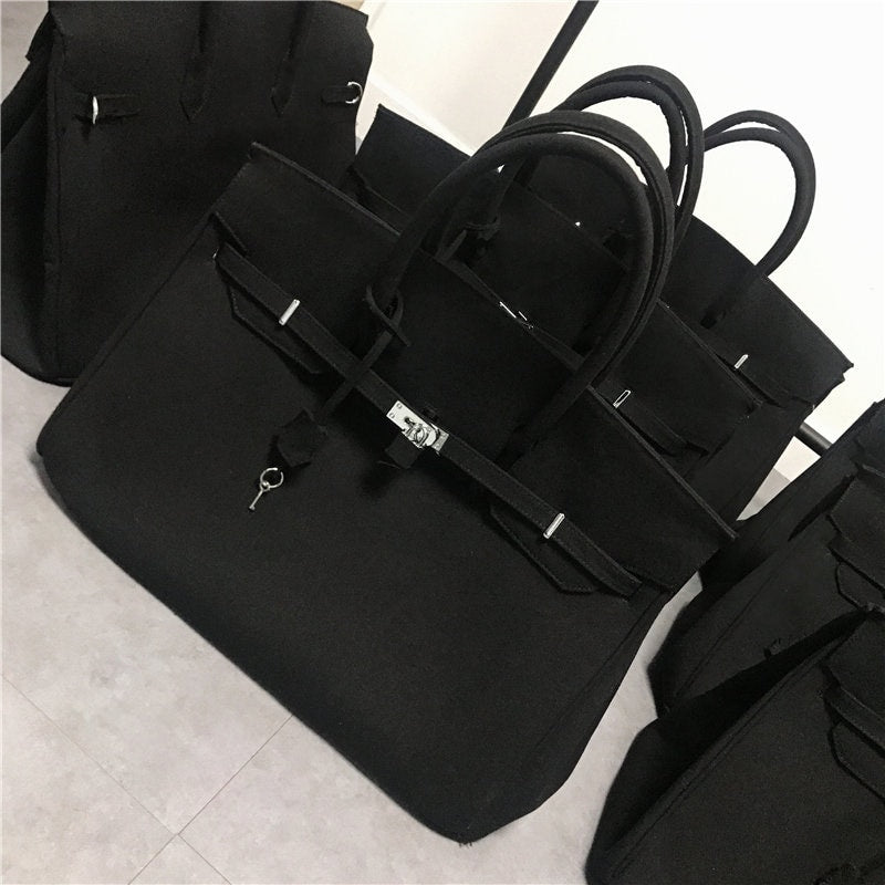 Retro birkin inspired canvas weekender overnight weekend travel bag fashion high street travel handbag