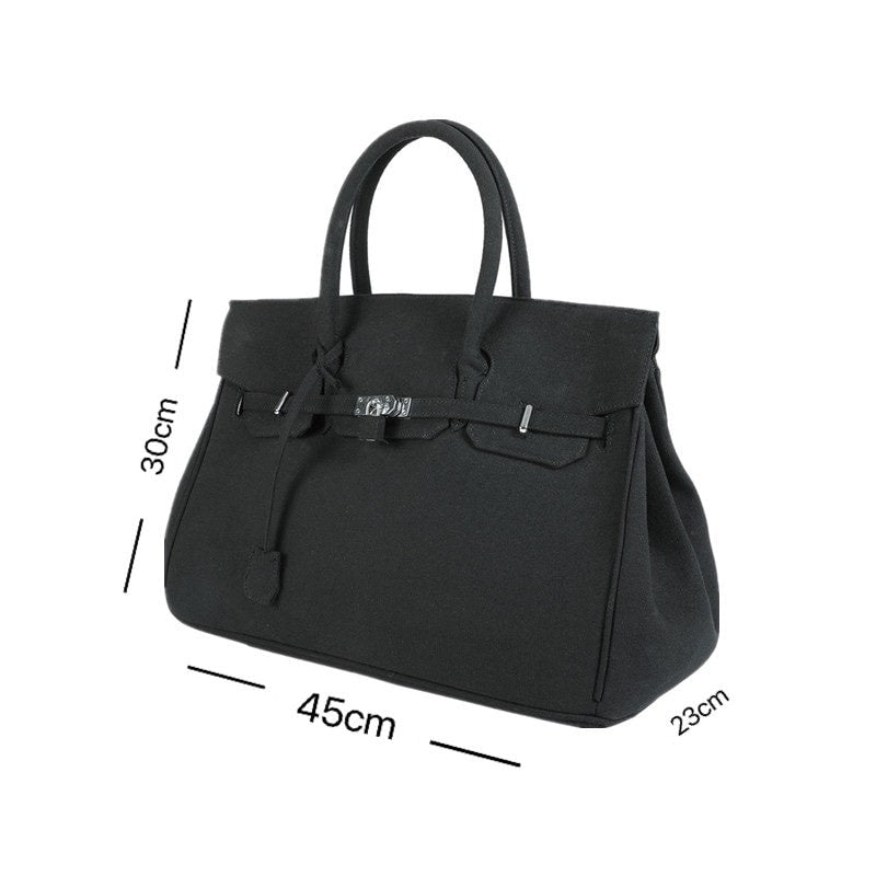 Retro birkin inspired canvas weekender overnight weekend travel bag fashion high street travel handbag