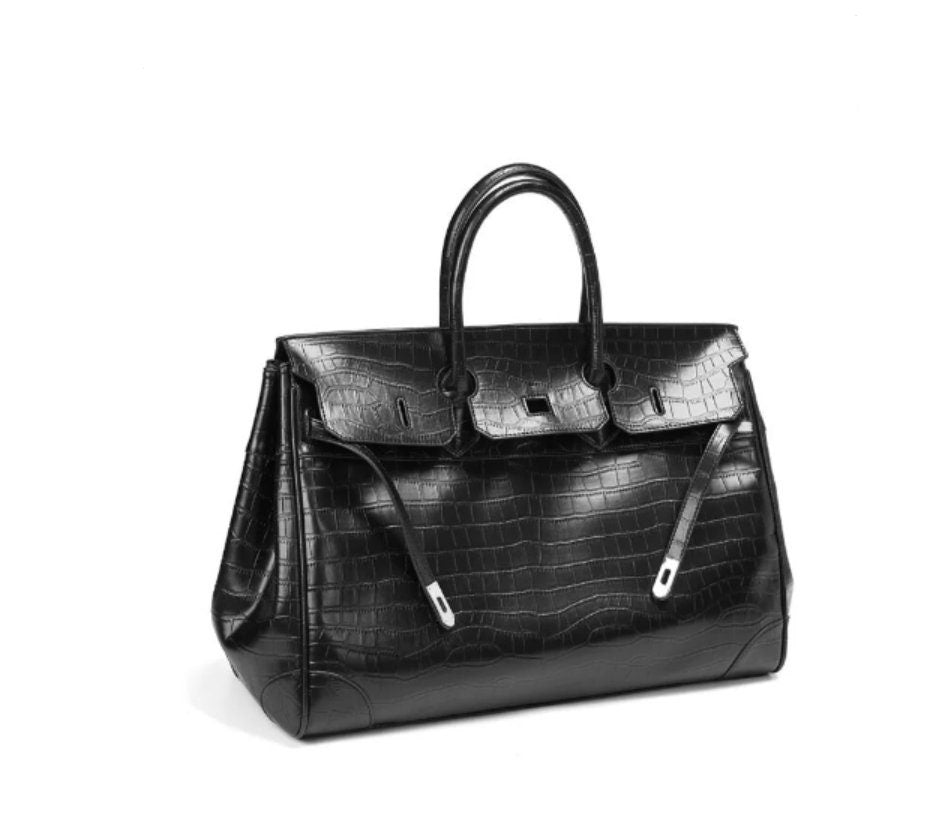 Black Platinum pattern weekender overnight weekend tote men/women's travel bag high street travel handbag