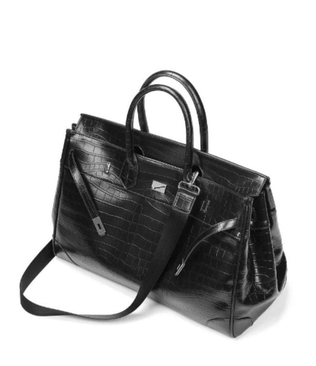 Black Platinum pattern weekender overnight weekend tote men/women's travel bag high street travel handbag