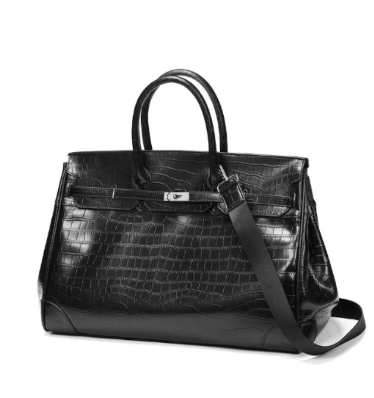 Black Platinum pattern weekender overnight weekend tote men/women's travel bag high street travel handbag