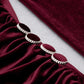 DOLLY Elegant Burgundy V-Neck Long Sleeve Velvet Long Slit Formal Dinner Dress-HAZEL