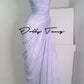 DOLLY Elegant Light Purple Greek Style Sleeveless Bandage Pleated Long Dress-Fog