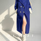 Huanzi high-end blue double-sided cashmere women 's wool coat - Marumi