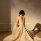 Aconiconi Light luxury gilt French jacquard midi Bridal dress - Twilight