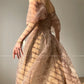 Aconiconi High End Brown French Print Off Shoulder whispers fairy dress - Tsubakiyam