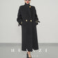 Huanzi tailoring couture minimalist double-sided cashmere wool tweed mid-length coat - Gaue