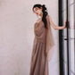 DOLLY High End Lazy Style Sleeveless Draped Collar Long Resort Dress-DEHLI