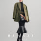 Huanzi high-end retro autumn and winter 100% wool waist suit jacket - Cassie