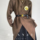 Huanzi wool tweed autumn  winter short cashmere double-sided coat - Talfy