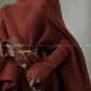 Aconiconi|Cloak Jacket Sleeve Loose Knit Shawl Shoulder Sweater - Snow Lovers