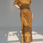 Huanzi custom pleated short-sleeved top + high-waisted heavy kneaded pleated shape split skirt suit