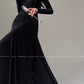 Aconiconi Elegant ruched waist Gradient/Black Stretch Long Chic Dress- Clouds